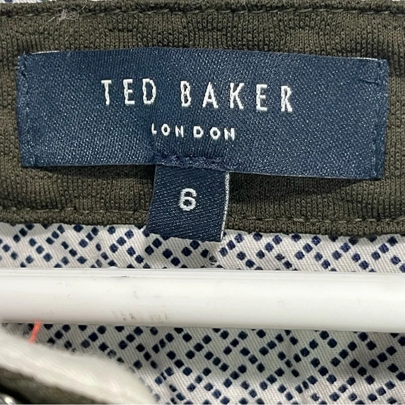 Ted Baker Long Sleeve Green Navy Polo shirt Deluxe size 6 - Picture 11 of 16